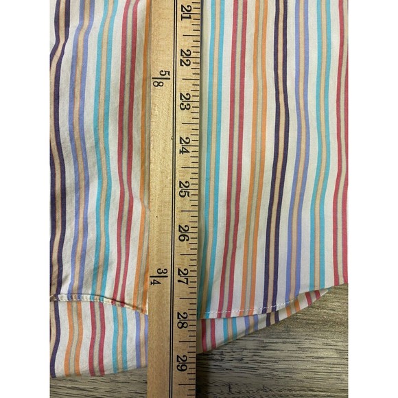 Alan Flusser Button Down Men's Size‎ Large Striped Dress Shirt Rainbow - Picture 6 of 8
